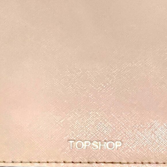 TopShop Pale Blush Pink Faux Leather Clutch Crossbody Shoulder Bag Purse Handbag - Picture 9 of 12